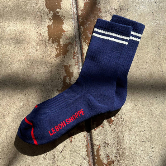 Le Bon Shoppe, Boyfriend Socks, Navy