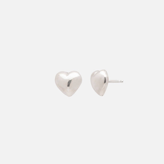 Kara Yoo, Puffy Heart Studs, Sterling Silver