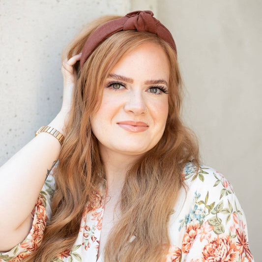 Linen Knotted Headband, Cinnamon