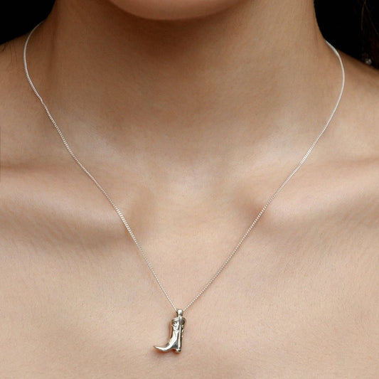 Wolf Circus, Cowboy Boot Charm Necklace in Sterling Silver