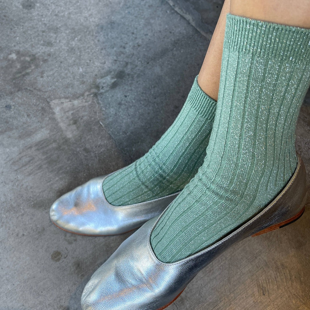 Her Socks, Modal Lurex, Jade Glitter