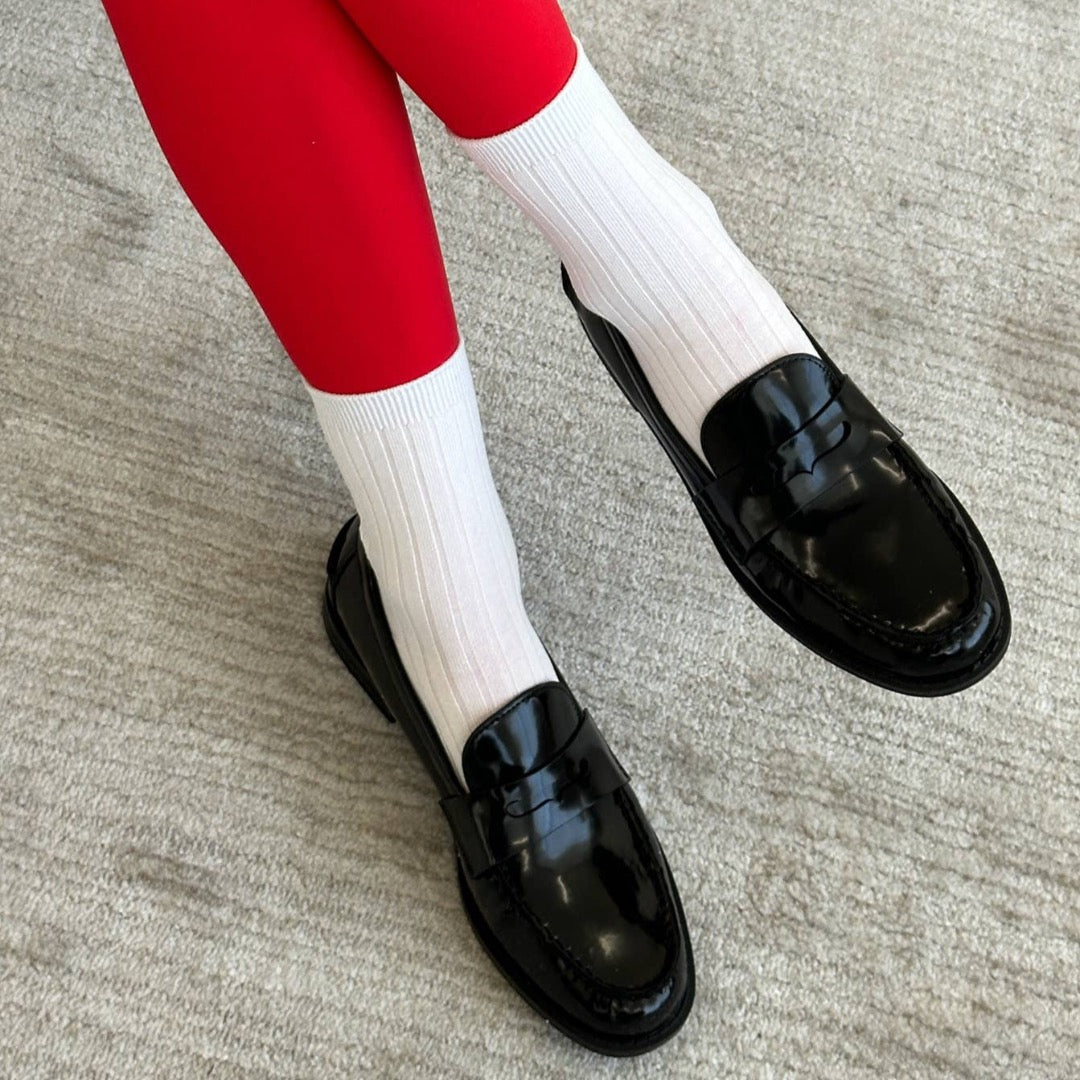 Her Socks, Mercerized Combed Cotton Rib, Various Colours