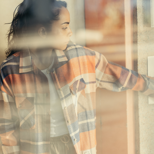 Brixton, Bowery W Classic Flannel, Navy/Mars Red/Whitecap