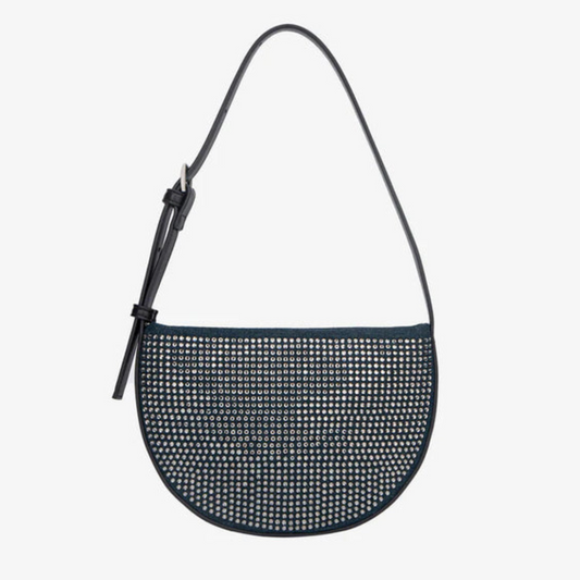 HVISK, Halo Denim Embellished Bag, Blue Ink