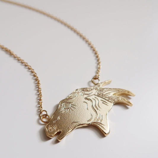 Horse Necklace, Gold Plated