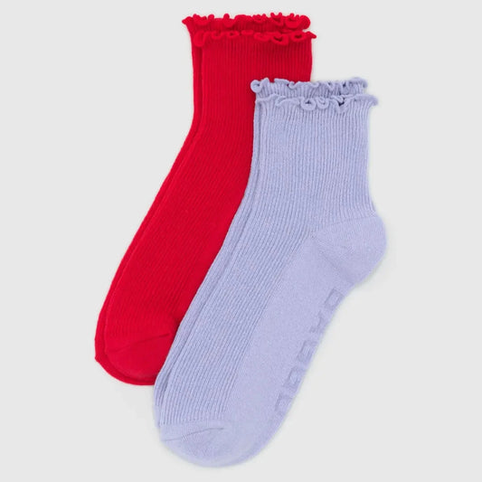 Baggu, Lettuce Edge Sock, Set or 2 (Various Colours)