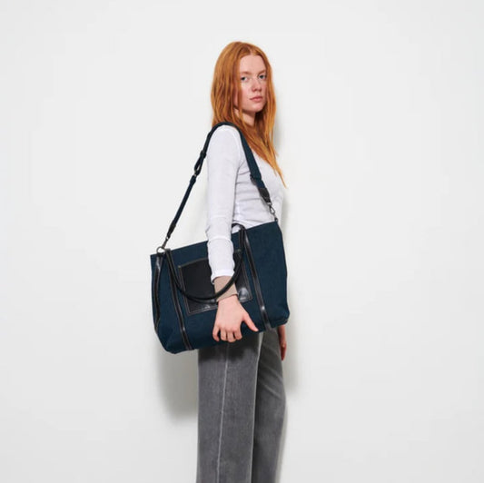 HVISK, Miles Denim Bag, Blue Ink