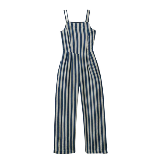 Mykonos Stripe Jumpsuit, Deep Sea