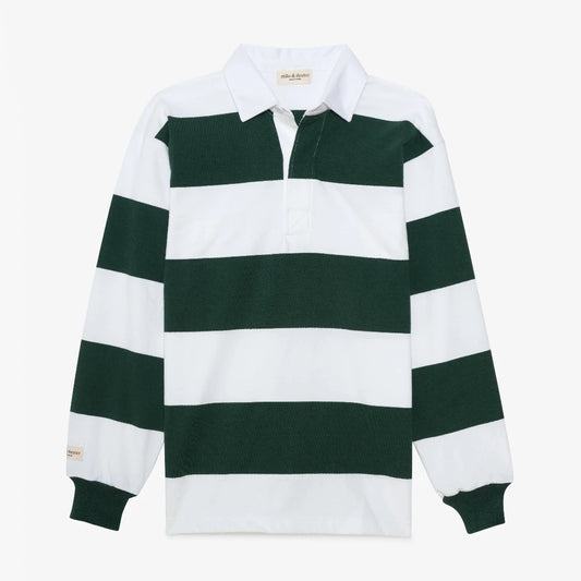 Milo & Dexter, Striped Rugby Shirt, Green