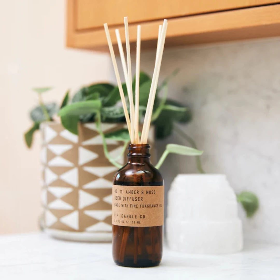 PF Candle Co., Amber & Moss, 3.5 oz Reed Diffuser