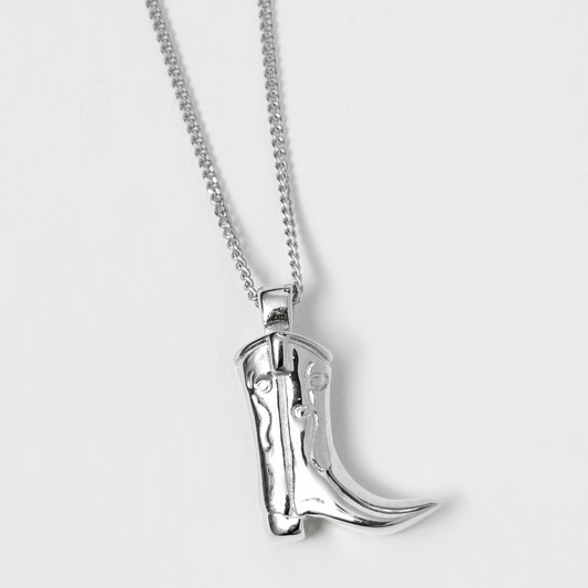 Wolf Circus, Cowboy Boot Charm Necklace in Sterling Silver