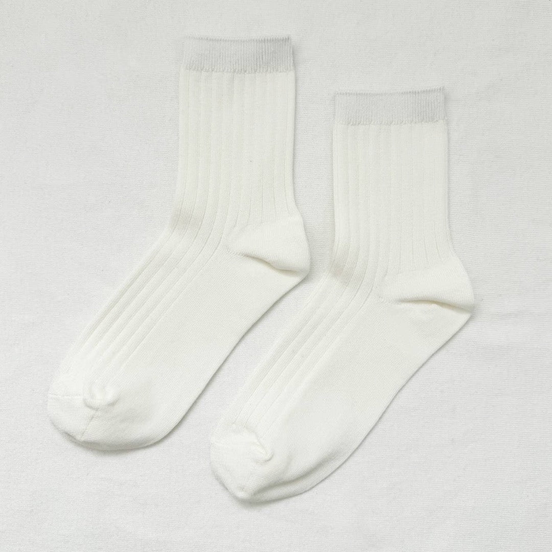 Her Socks, Mercerized Combed Cotton Rib, Various Colours