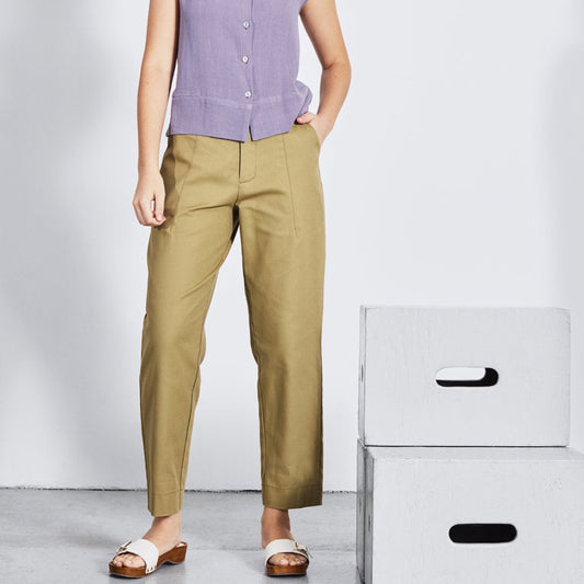 Dagg and Stacey, Easton Pant, Khaki Cotton Canvas