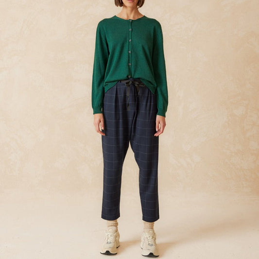 Indi & Cold, Anate Tailored Baggy Pants, Navy Blue