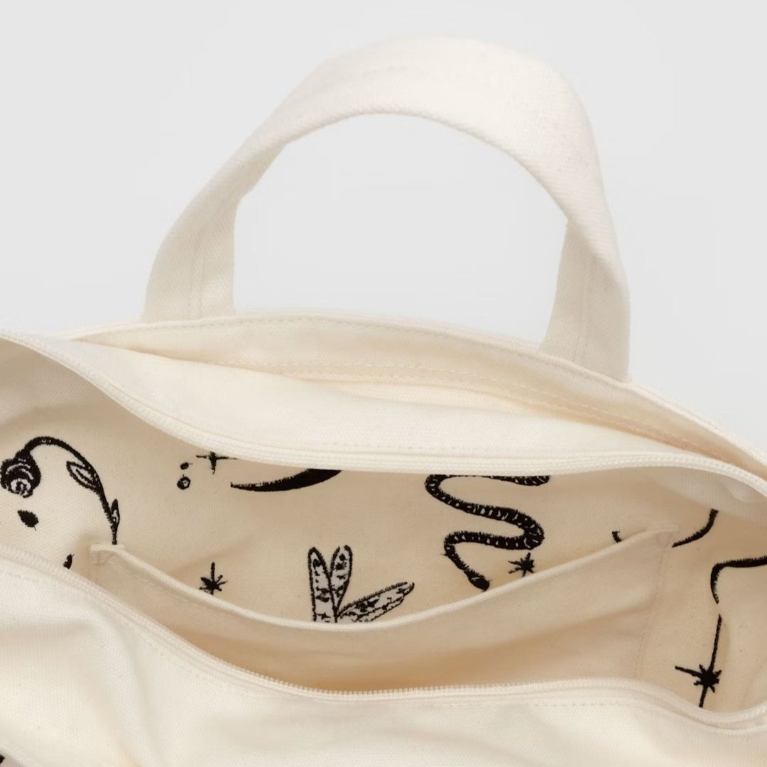 Baggu, Horizontal Zip Duck Bag, Embroidered Ballet Icons