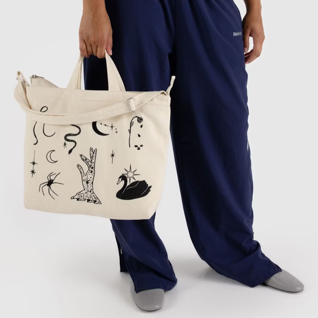 Baggu, Horizontal Zip Duck Bag, Embroidered Ballet Icons