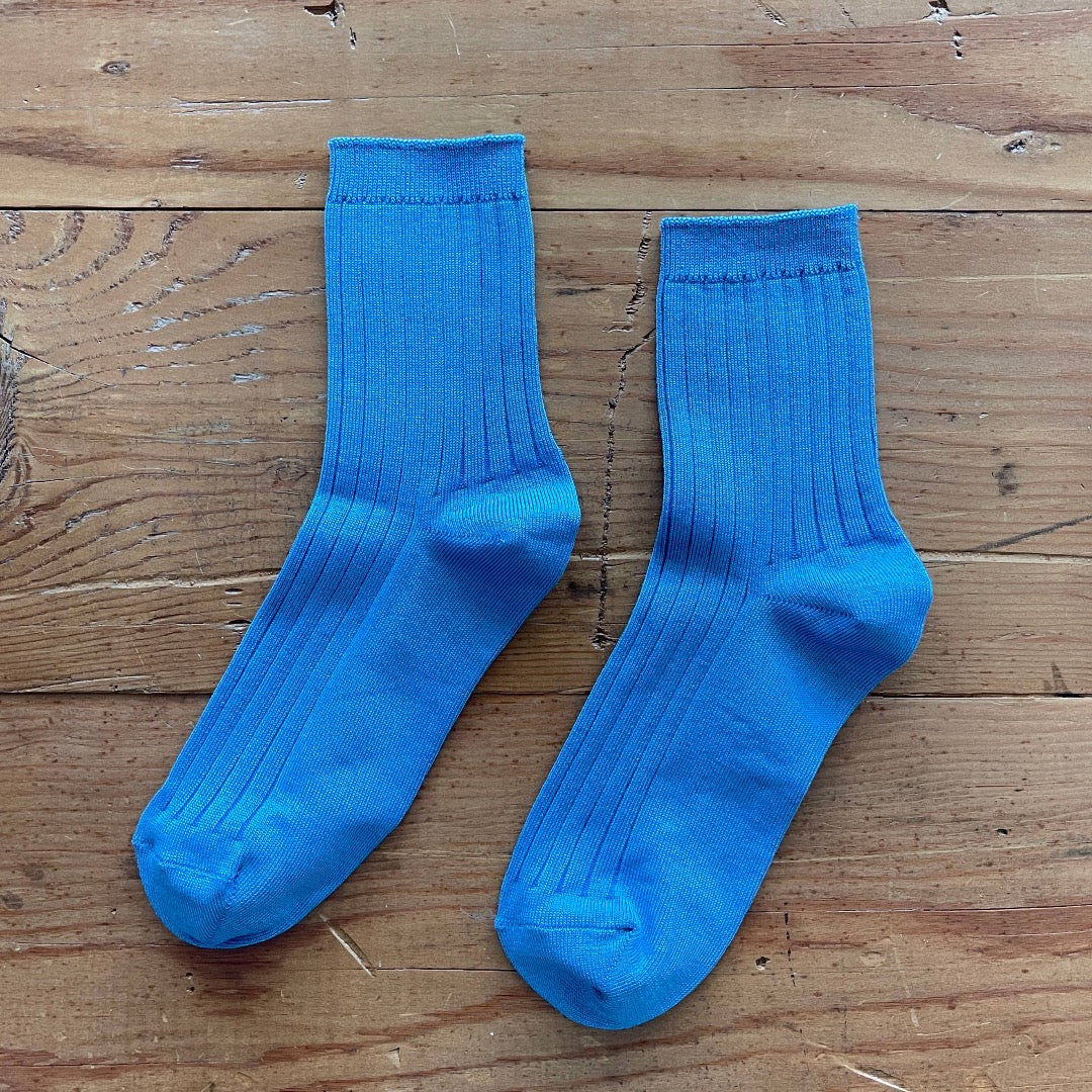 Her Socks, Mercerized Combed Cotton Rib, Various Colours